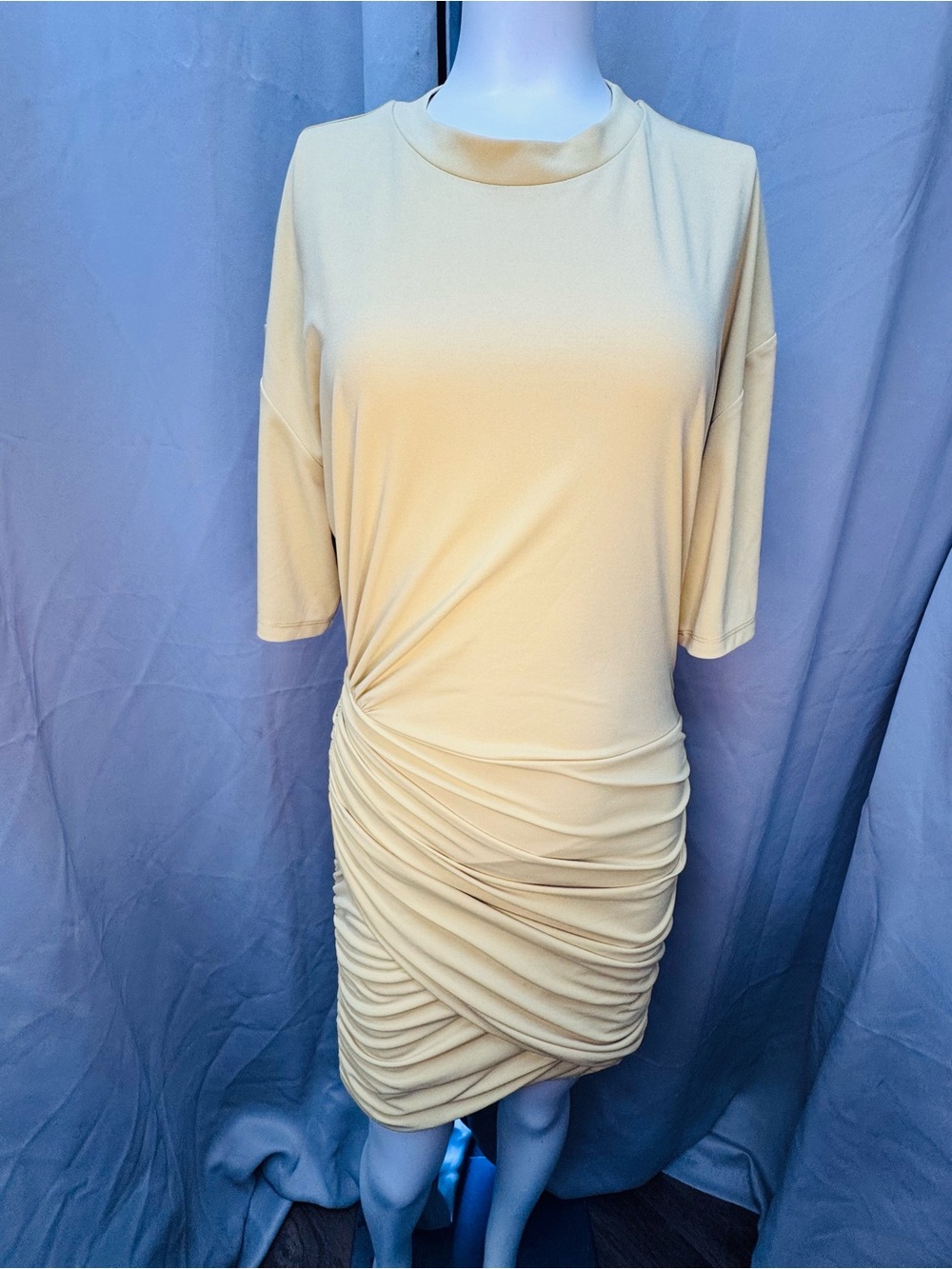 ZARA Yellow Mini Dress with Short Sleeves